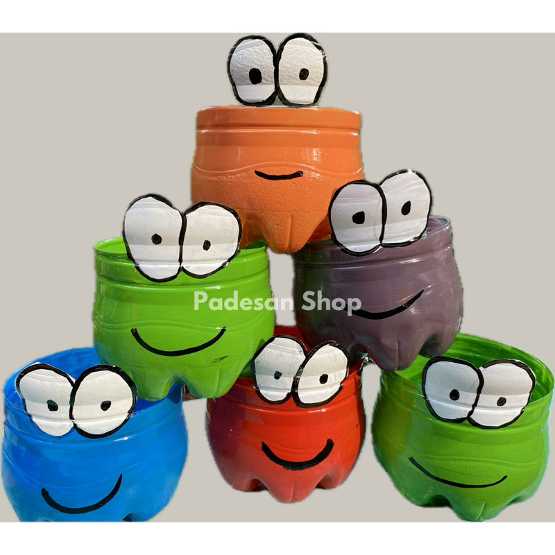 Prakarya Pot dari Galon le minerale 15Lt karakter Keropi