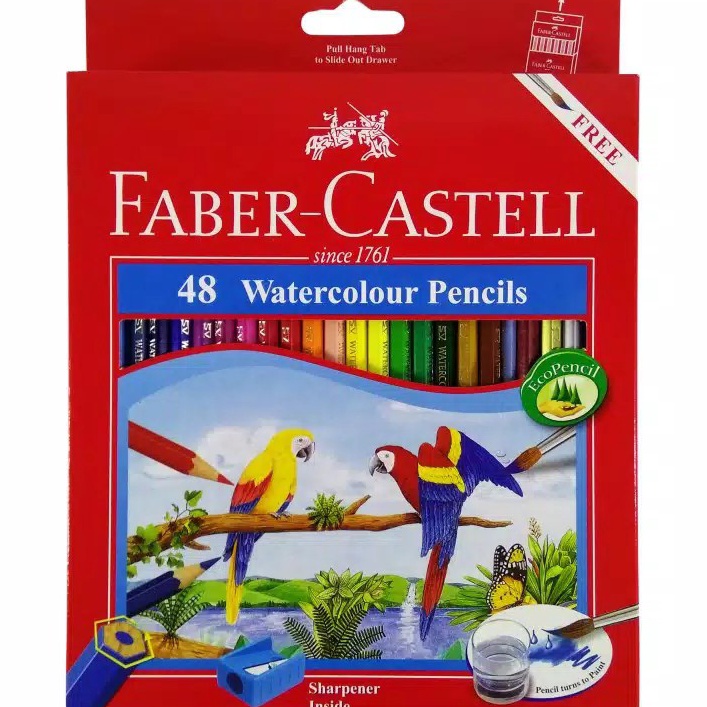 

Pusat Belanja Pensil Warna Faber Castell 48 Water colour Free Kuas dan Rautan