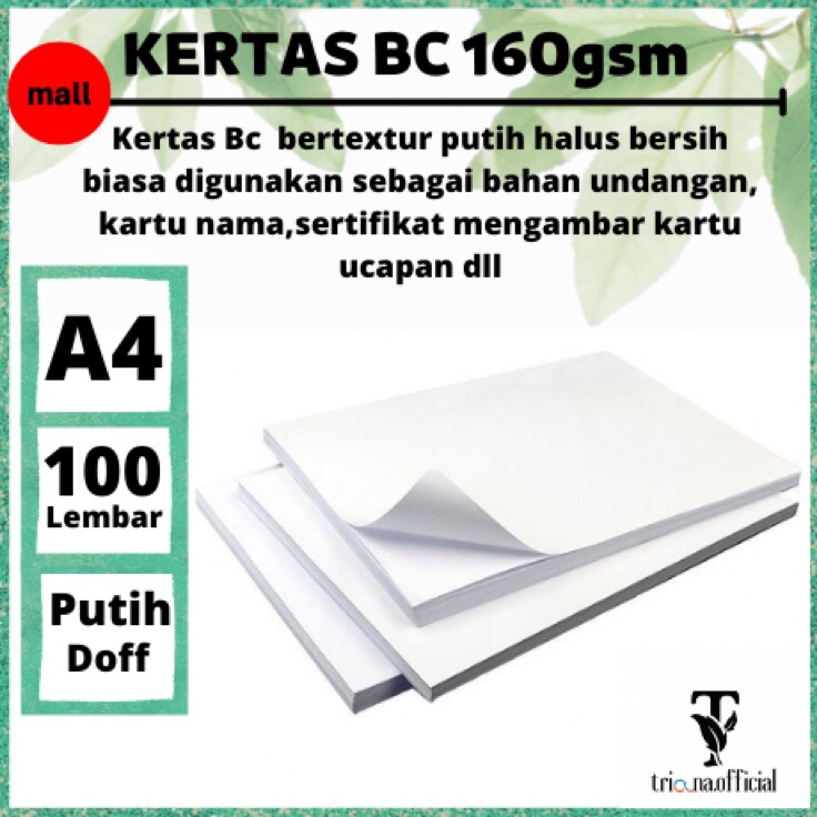 

Lebih Irit kertas bc briefcard 16gsm putih 1 lbr