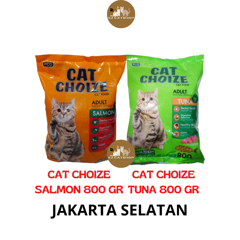 MAKANAN KUCING CAT CHOIZE ADULT - CAT CHOIZE ADULT SALMON - CAT CHOIZE ADULT TUNA 800 GR