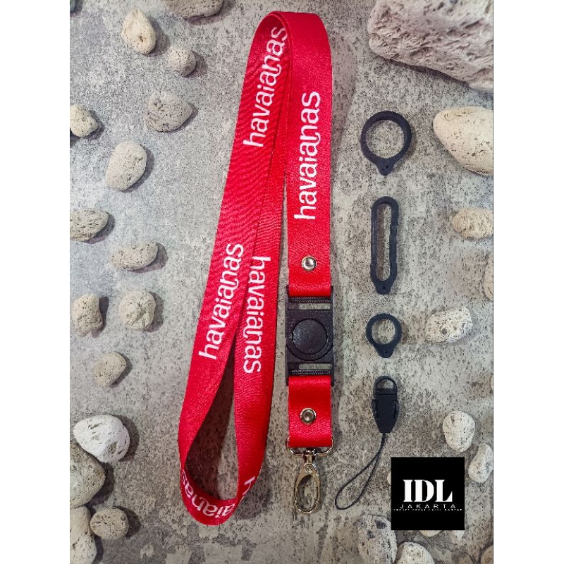 Tali Lanyard Havaianas Print 2sisi Lebar 2cm Tanda pengenal Berkualitas Untuk ID Card tidak luntur n