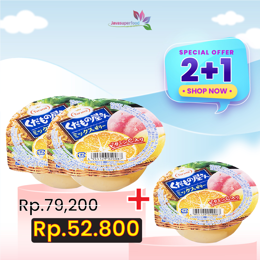 

(BELI 22 GRATIS 1) Jelly Tarami Mix Fruit 160 gr - Jeli Jepang Rasa buah