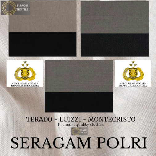 Kain Seragam Polisi PDH Polisi dan PDL POLRI , Atasan dan Bawahan LUIZZI/10cm - Luizzi 20 Ats