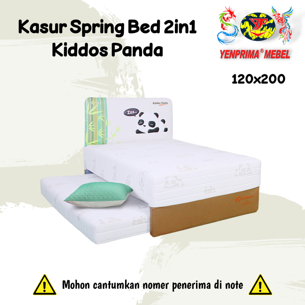 Florence Gooddreams Set Kasur Spring Bed 2in1 Kiddos Panda Uk 120x200 Cm / Kasur Anak / Springbed Kids