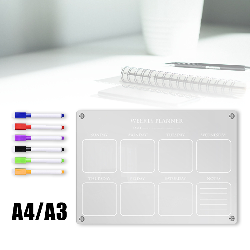 

Acrylic Planner A3 A4 Weekly Planner Planner Weekly Magnet Kulkas Akrilik