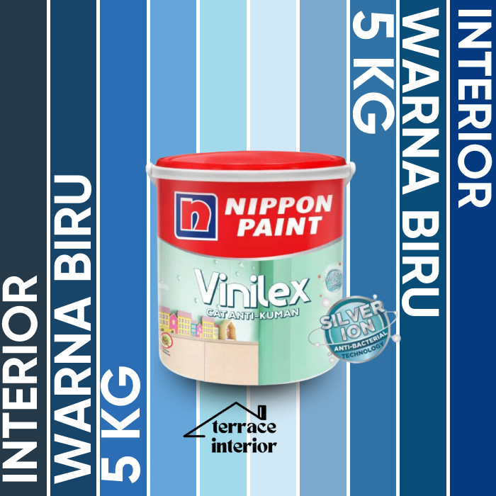 Cat Tembok Vinilex Silver Ion Nippon Paint Interior Warna Biru 5kg