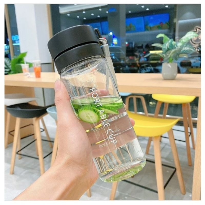 BOTOL AIR MINUM BENING PORTABLE CUP 600ML TALI SARINGAN BOTOL MURAH