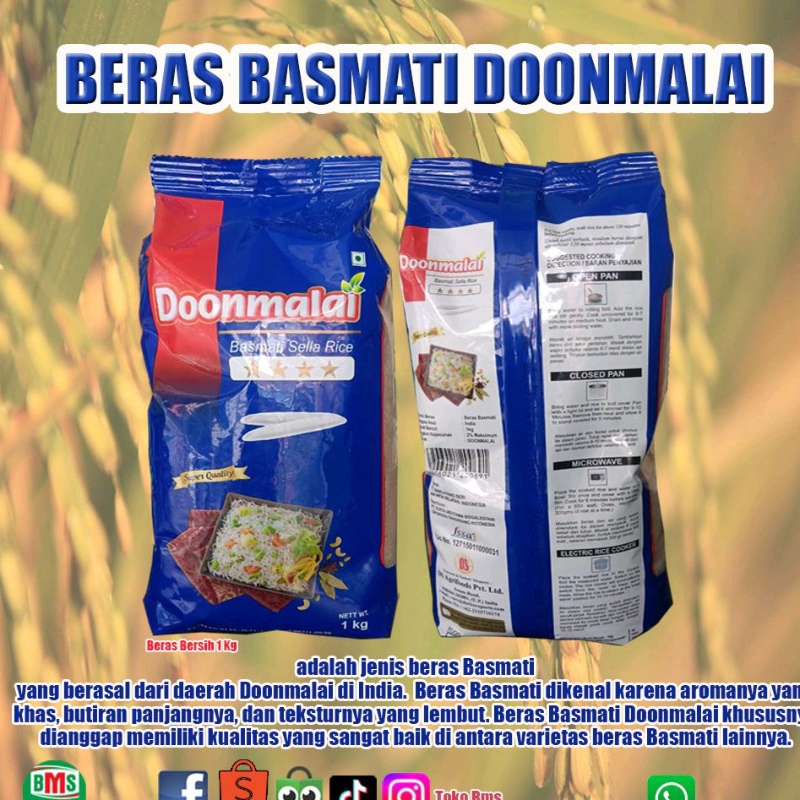 

Beras Basmati Doonmalai 1kg Premium 100%Ori