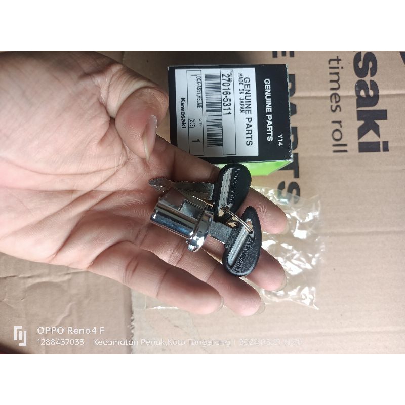 kunci helm kawasaki ninja r dan ss original kawasaki