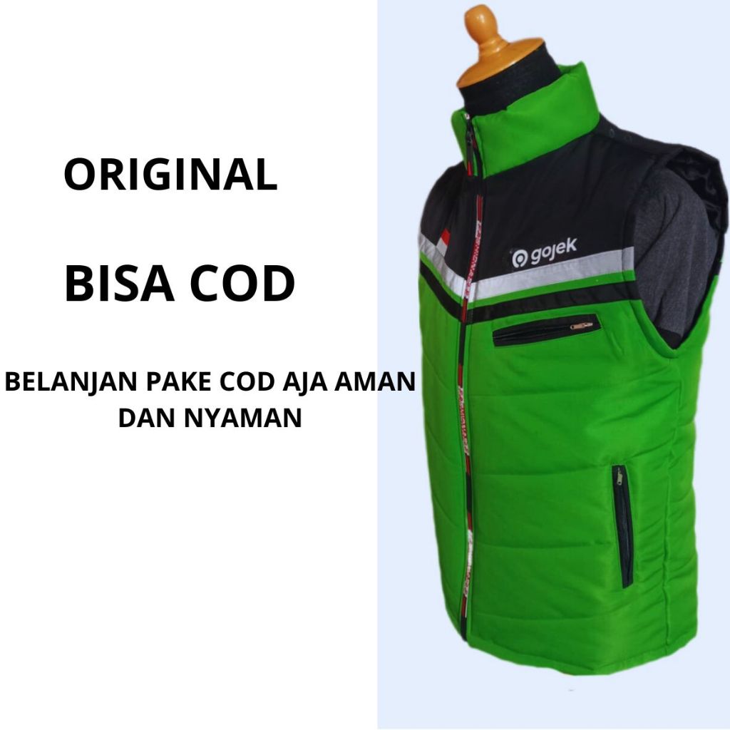 Rompi Gojek Custom Terbaru warna Hijau - ROMPI PRIA OUTDOOR ANTI AIR GOJEK TERBARU
