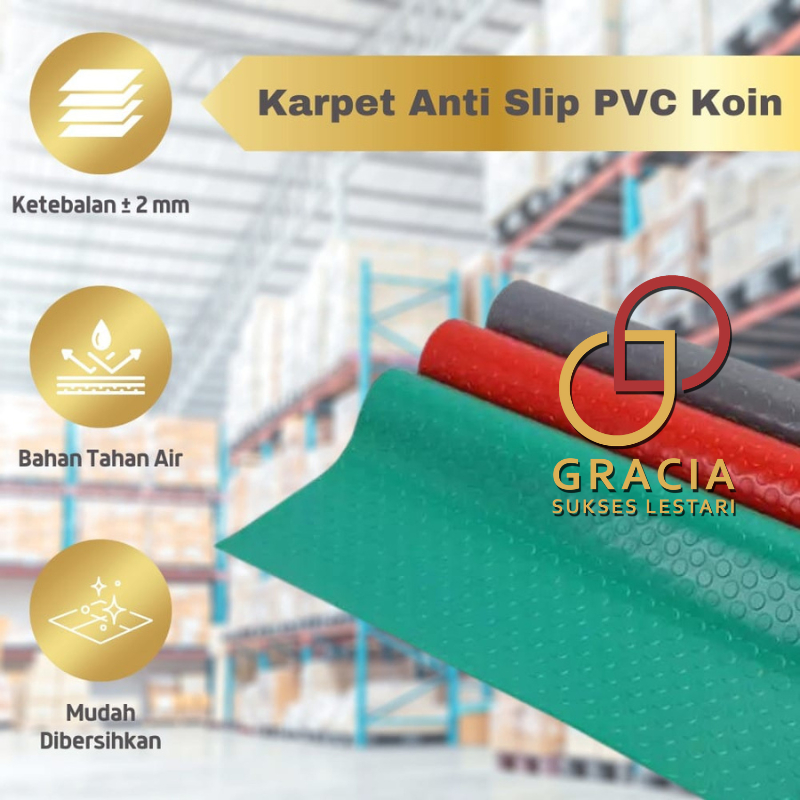 Karpet Anti Slip PVC Coin Mat Multiguna Alas Lantai Koin 50 x 120