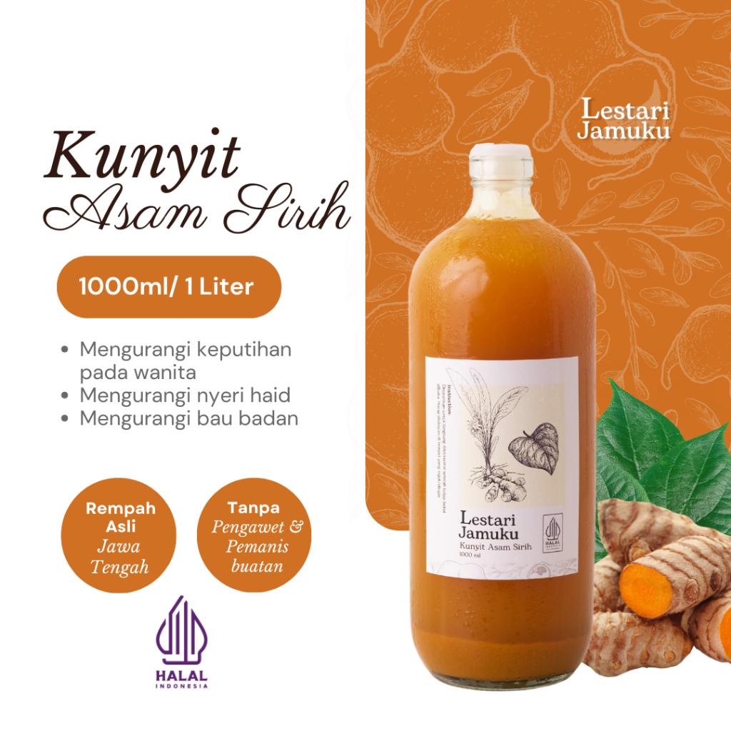 

Jamu Kunyit Asam Sirih 1 Liter / 1000 ml Ready to Drink