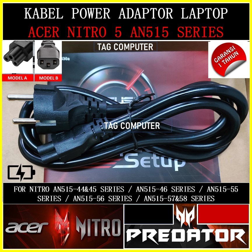 Kabel power adaptor charger laptop acer nitro 5 3 lubang original