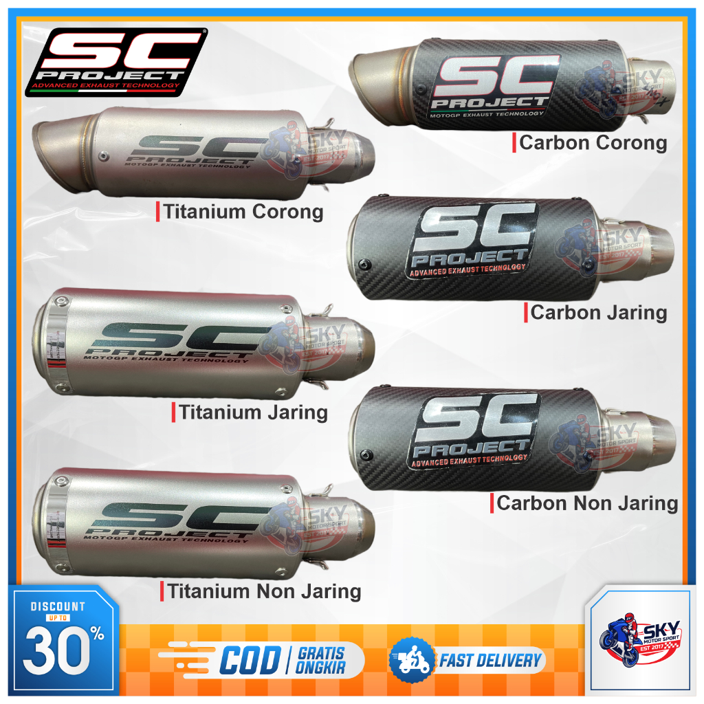 Slencer Knalpot Sc Project Gp-70 Titanium Carbon Import