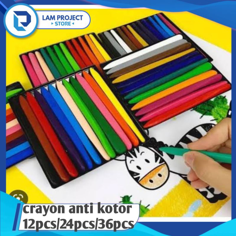 

Crayon set anti kotor /crayon mewarna /12/24/36