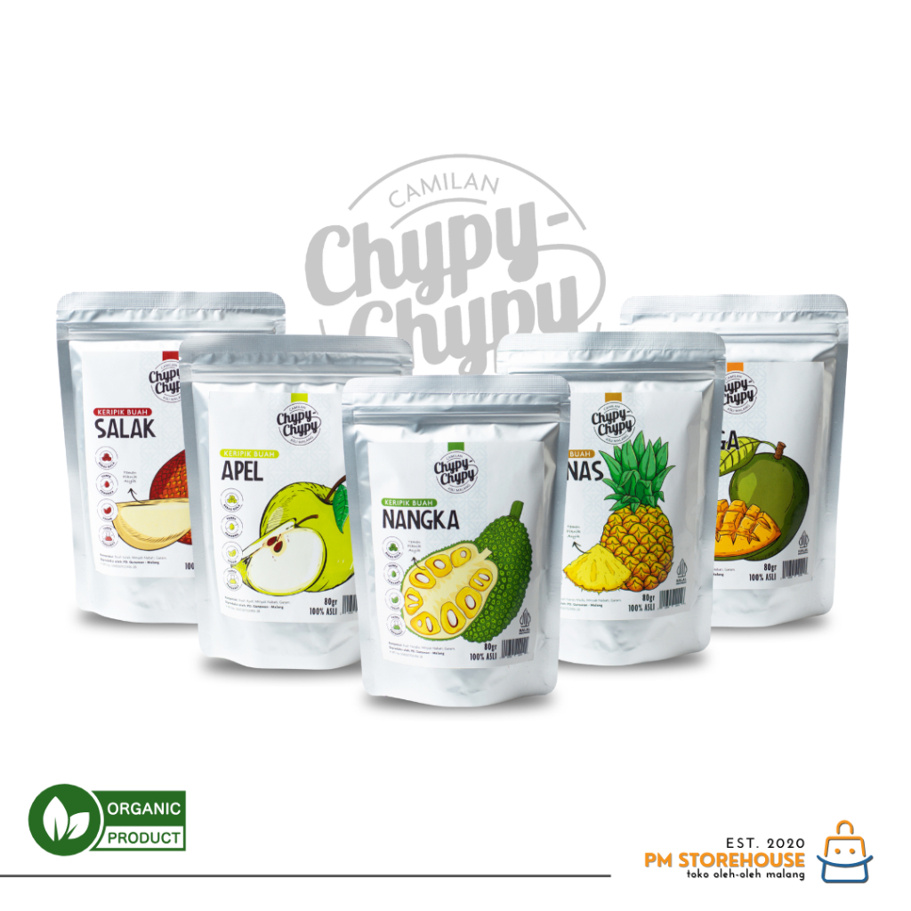 

Camilan Keripik Buah Kualitas Super Chypy - Kemasan Pouch