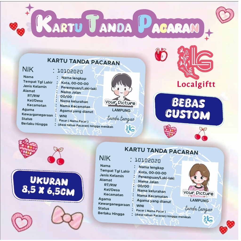 

Kartu Custom | Kartu Tanda Pacaran | Kartu Couple | Card Custom | Kartu Pasangan | Card Couple | Kartu Pacaran | Custom Poto