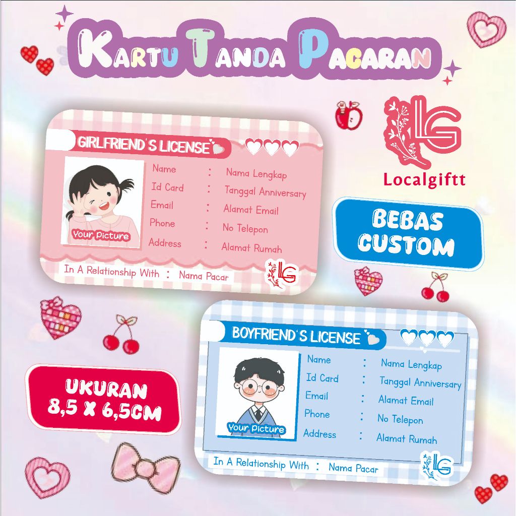 

Kartu Custom | Kartu Tanda Pacaran | Kartu Couple | Card Custom | Kartu Pasangan | Card Couple | Kartu Pacaran | Custom Foto