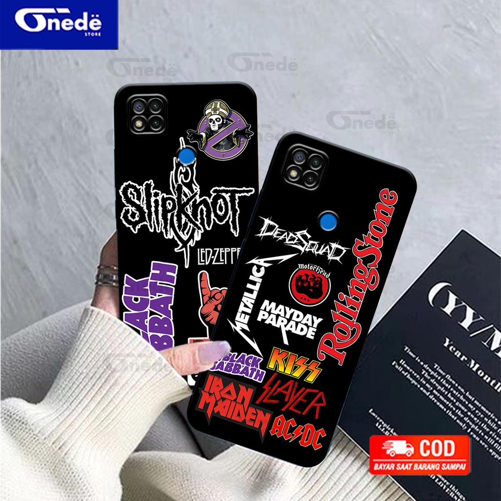 Onede Case for redmi 9c Casing Terbaru [ MOTIF ROCK BAND 001 ] Cassing Silikon kesing Softcase Hardc