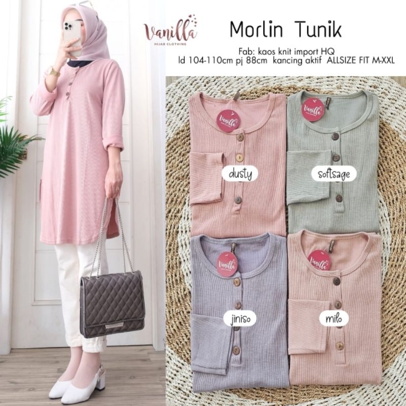TUNIK DEWASA WANITA  MORLIN ORI VANILLA/MERIN by moca