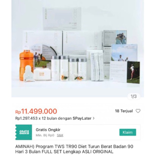 [PROMO AMINAH] Program TWS TR90 Turun Berat Badan Diet 90 Hari FULL SET ASLI ORIGINAL