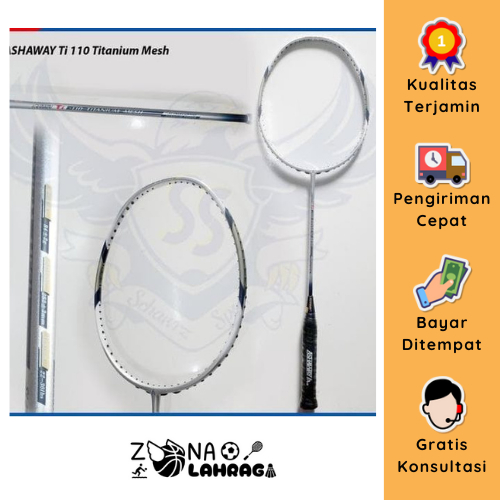 RAKET BADMINTON ASHAWAY TI110 - TI 110 TITANIUM MESH SALE FREE GRIP