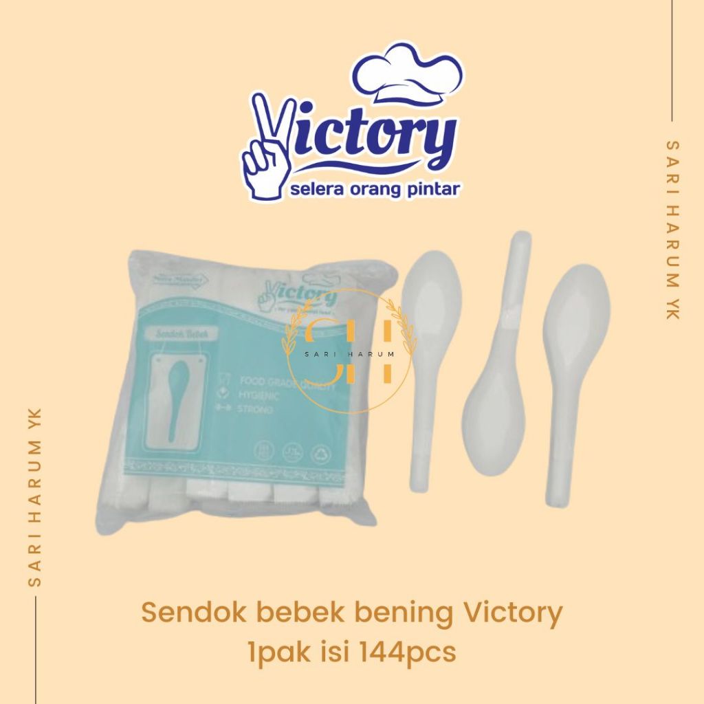 Sendok bebek bening | sendok plastik bening | victory 1 pack isi 144pcs