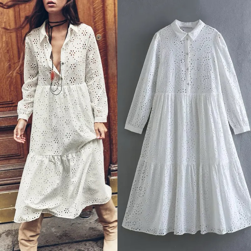 Dress putih bordir bohemian DSJT2052168J074