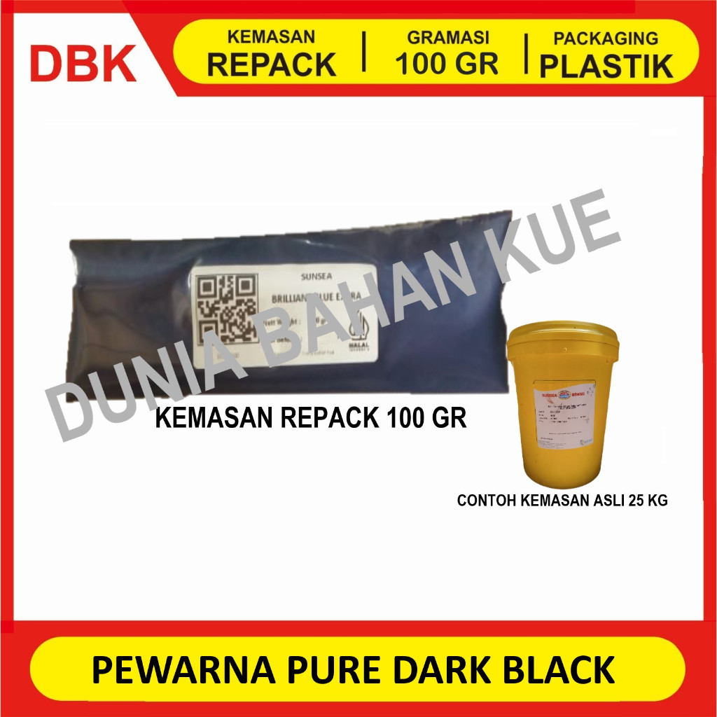 

PEWARNA MAKANAN FOOD GRADE PURE DARK BLACK / HITAM || 100 GR