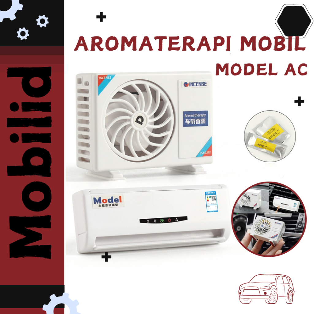 pengharum interior Parfum Mobil Model AC Aromaterapi Tenaga Surya