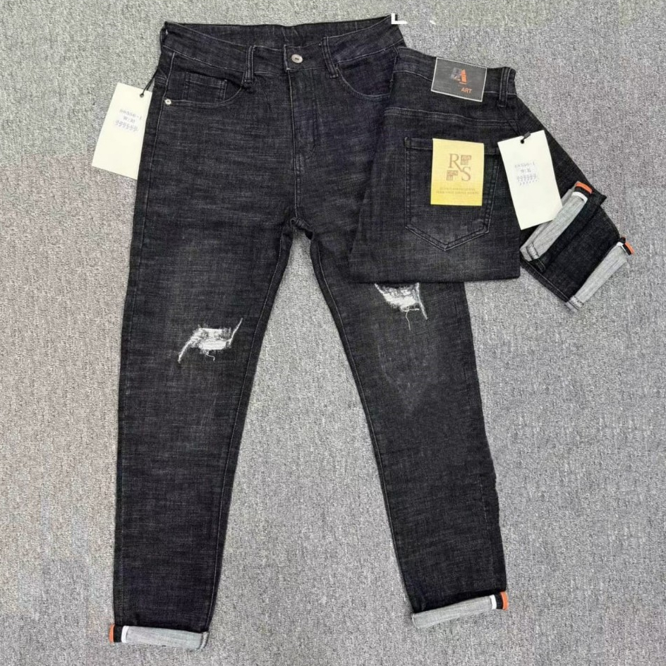 Celana Jeans Panjang Sobek Bruno Art Slimfit Strech Skinny Celana Jeans Pria Stret Melar Jumbo