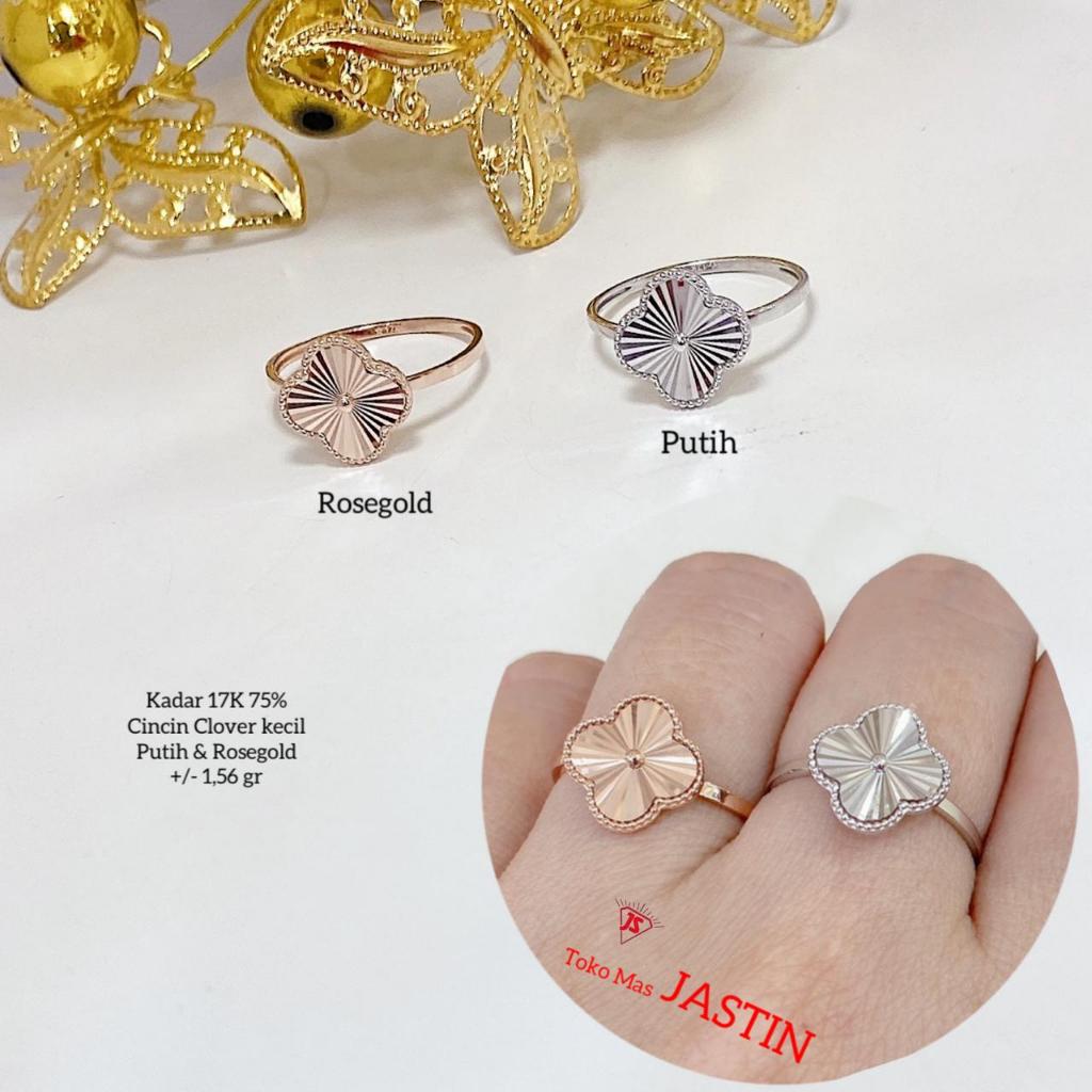 cincin new fashion VC Putih dan Rosegold kadar 17k/750
