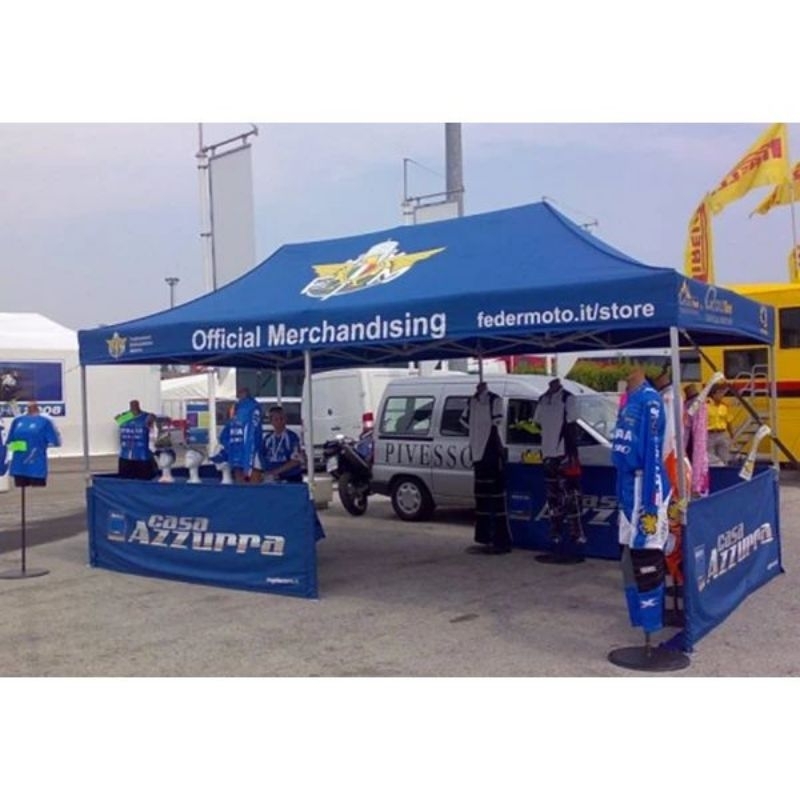 TENDA LIPAT UKURAN 3X6 PREMIUM TEBAL RANGKA 1,2 MM DINDING 3 SISI FULL PRINTING