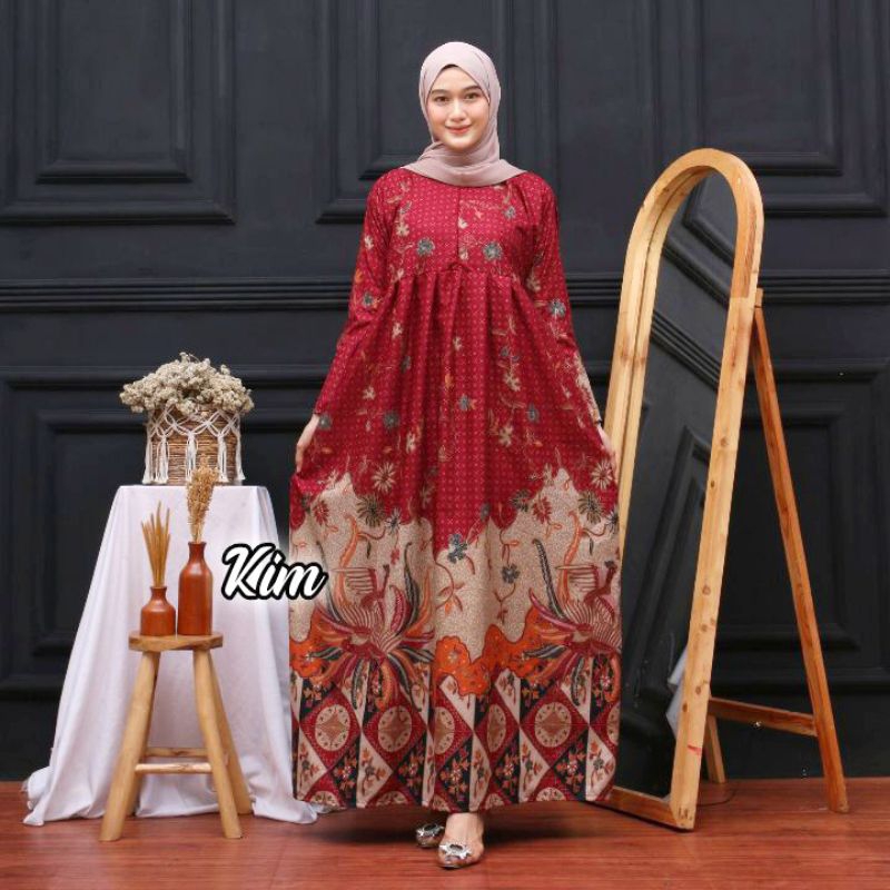 GAMIS MUSLIMAH MOTIF BATIK BEST SELLER | BY QIQI STORE