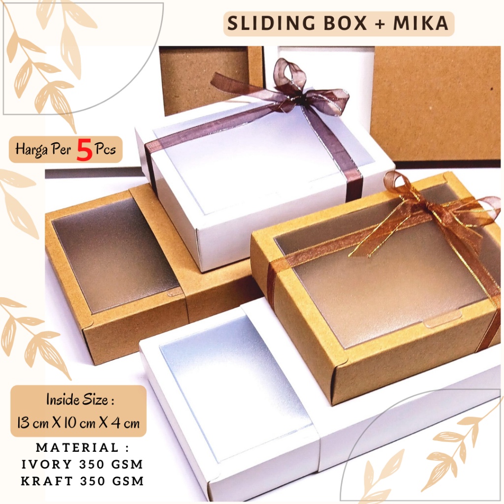 

Terlaris Sliding Box 5 Pcs Kotak Polos SlopBox Dus Hadiah Hamper Kado Bingkisan