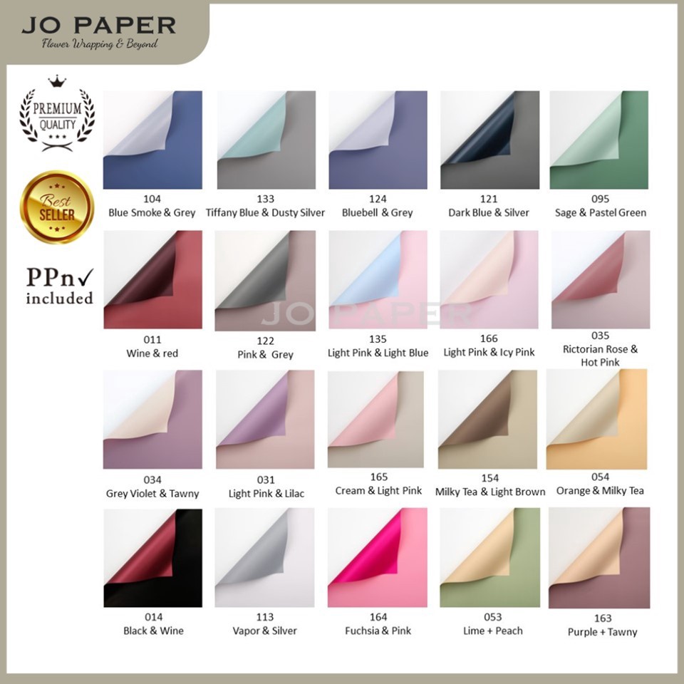 

Terlaris 2 LEMBAR Flower Wrapping Paper Dua Warna Bi Color Kertas Buket Bunga Florist Cellophane