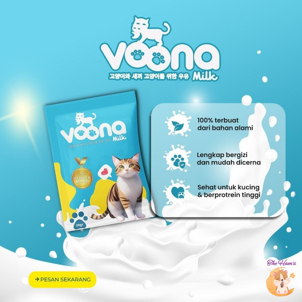 (The Ham's) VOONA MILK SUSU KUCING PREMIUM - Susu Anak Kucing / Kucing Dewasa Kitten Adult Cat Milk