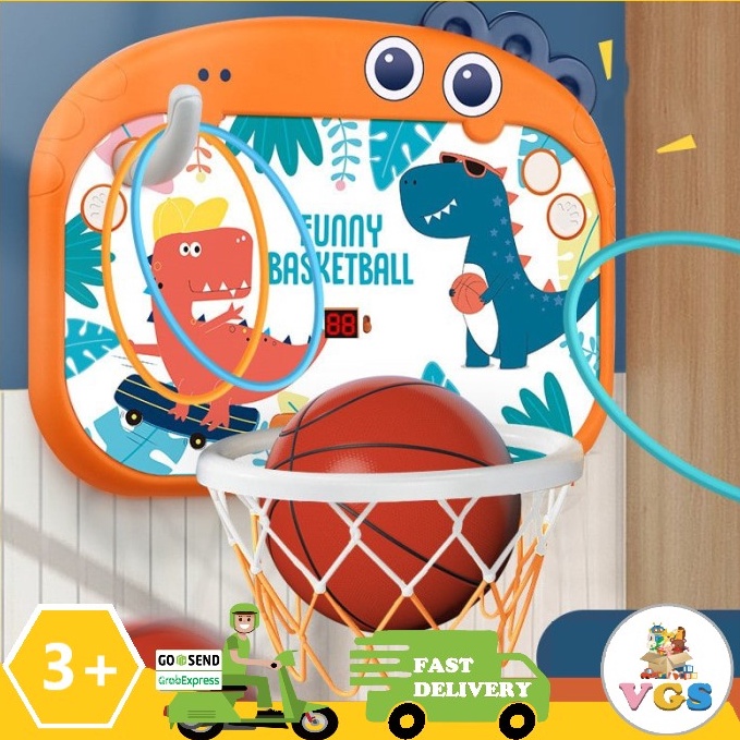 KODE W52Z Mainan Anak Ring Basket Dino Score Sensor