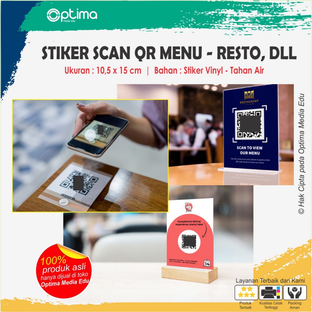 

Cetak Stiker Scan QR Code / Barkode Menu Resto/Kafe/warung makan/dll