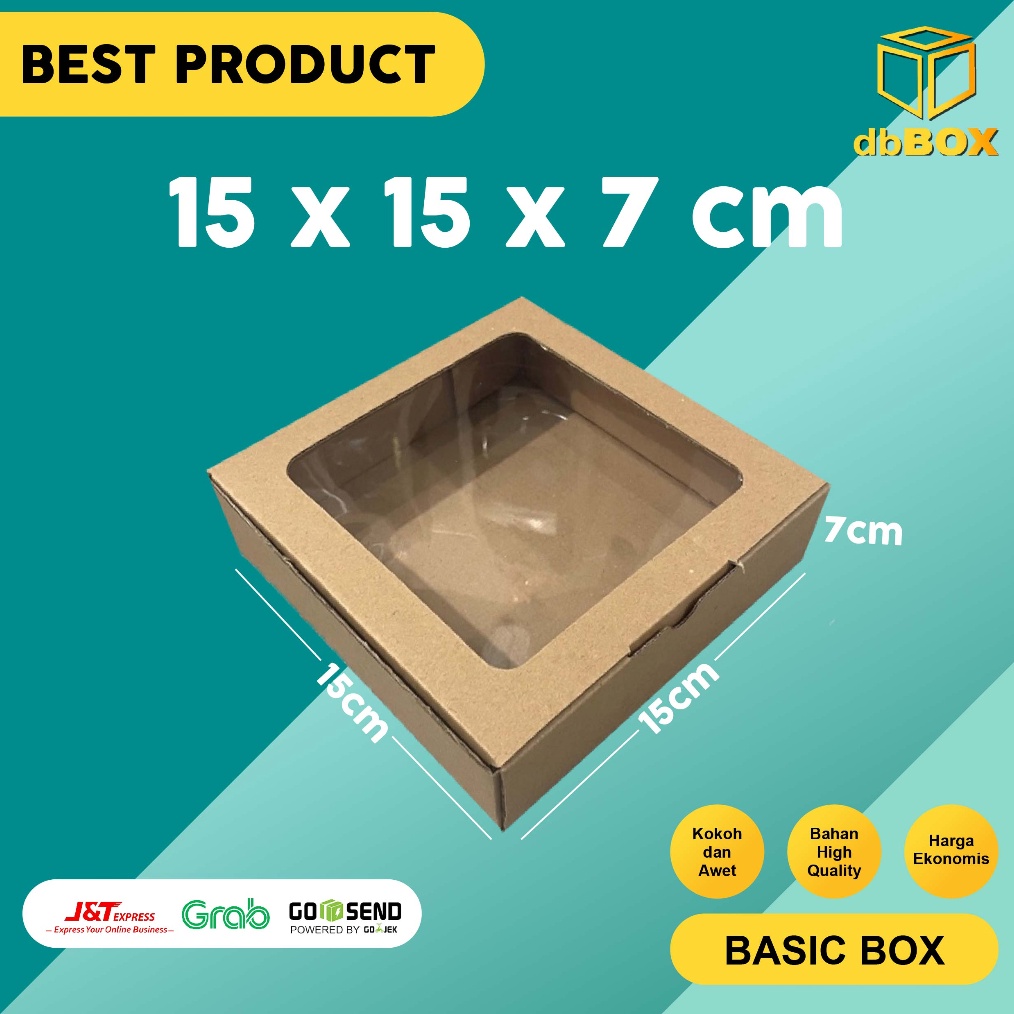 

Termurah 1Pcs BOX MIKA 15X15X7 cm kardus die cut untuk kue hampers gift box MIKA KUE