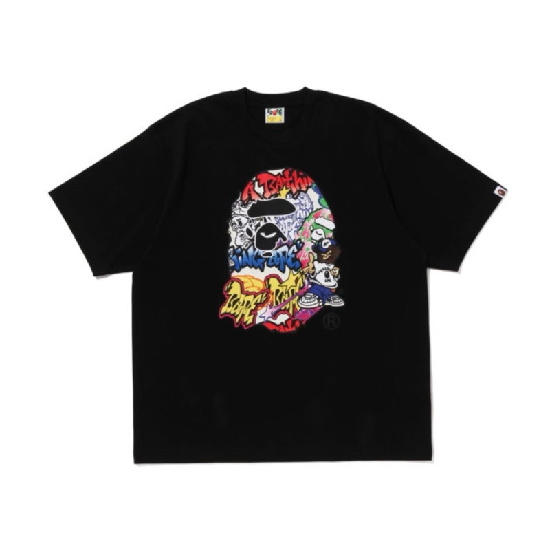 bape lux sport ape head black t shirt original