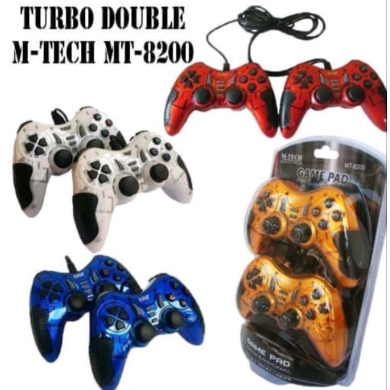 GAMEPAD DOUBLE GETAR TRANSPARAN / BLACK STICK, GAMEPAD TURBO DOUBLE K-ONE KABEL USB   PC / LAPTOP