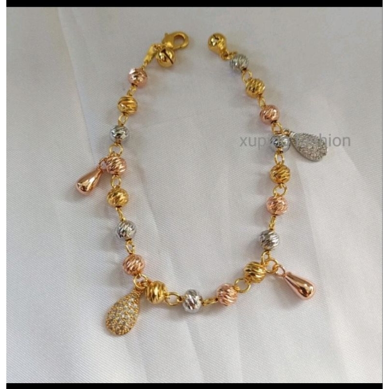 Gelang tangan wanita motif lada serut Titanium