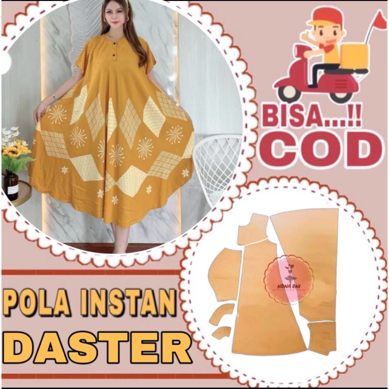 BISA COD✔️ POLA INSTAN DASTER PAYUNG - pola jiplak daster payung klok - pola jahit daster payung wan