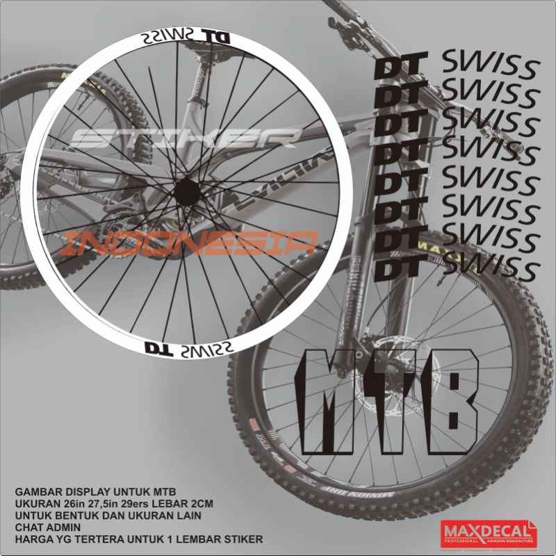 stiker velg sepeda sticker rims sepeda mtb dt swiss