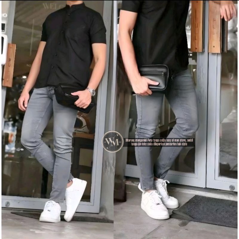 Celana jeans pria Abu Abu