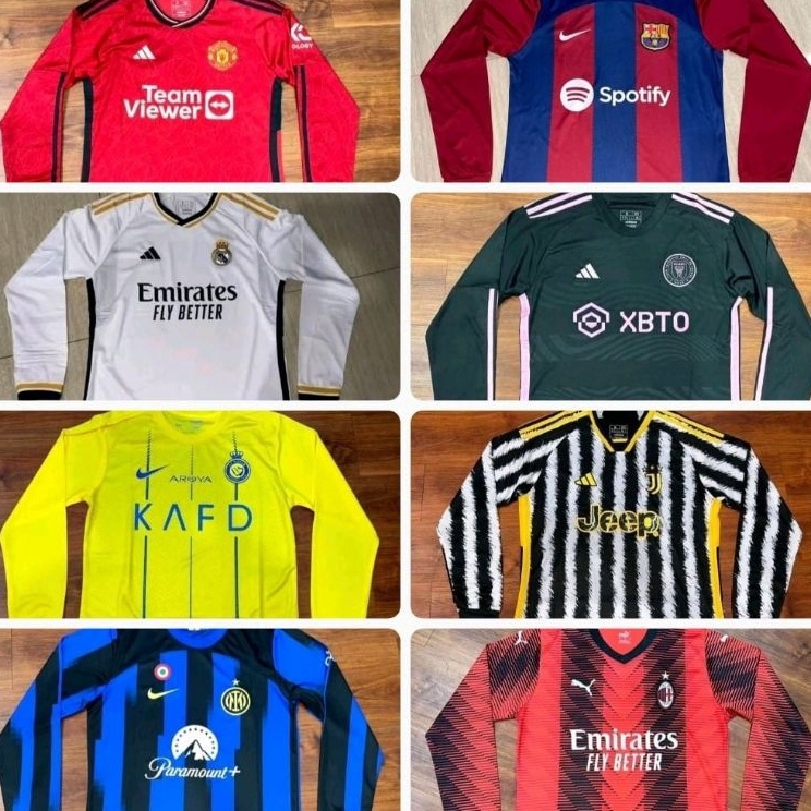 Terbatas LS LONGSLEEVE LENGAN PANJANG JERSEY BOLA GRADE ORI