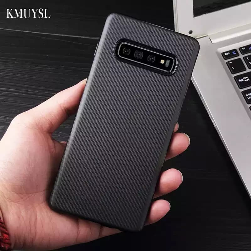 CASE SAMSUNG S10 / S10 PLUS / S10E / S10 LITE SLIM FIT CASE CARBON FIBER PATTERN ANTI PANAS