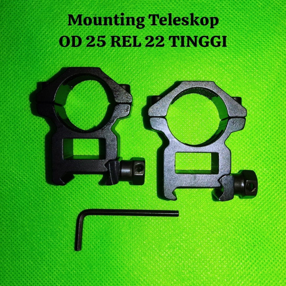 Mounting teleskop od 25 rel 22 tinggi satu pasang mounting picatinny mounting dua baut