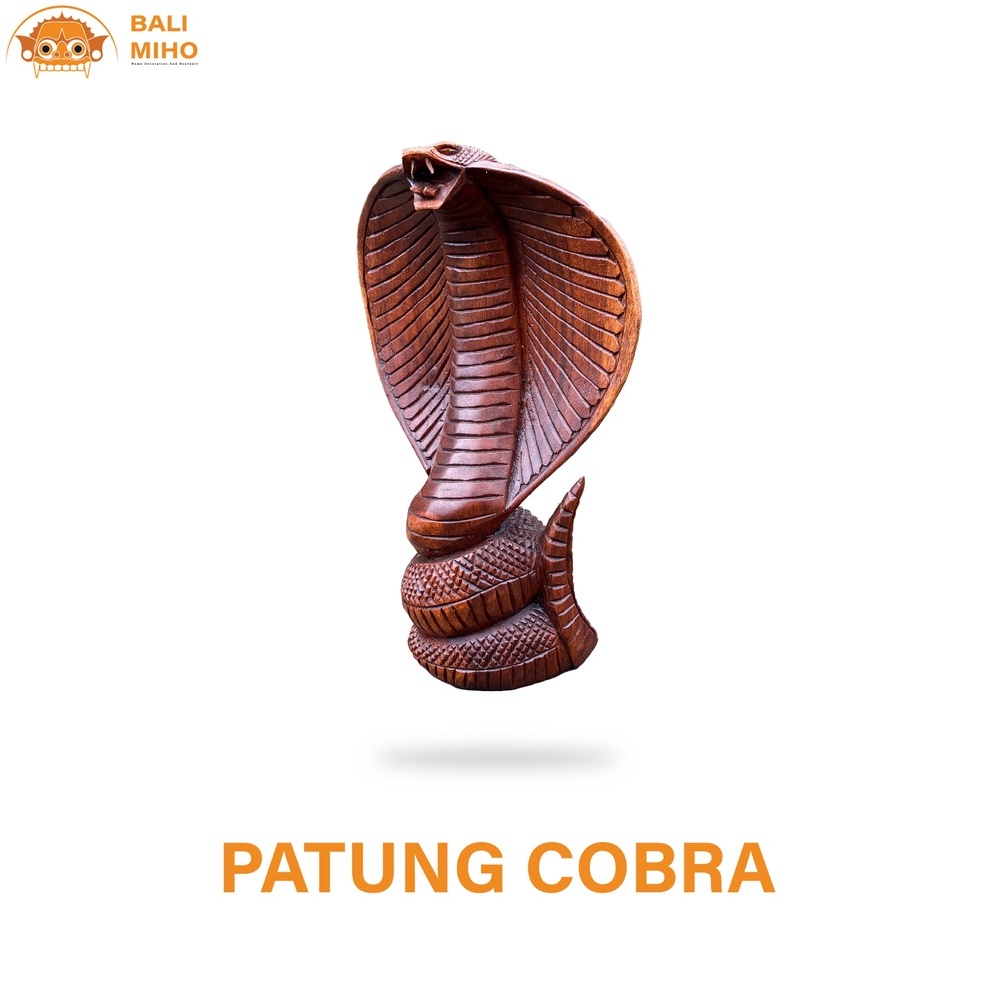 KODE K19I Patung Ular Cobra Kayu  Patung Kobra  Patung Ular Kayu  Patung Binatang Kayu  Dekorasi Ula
